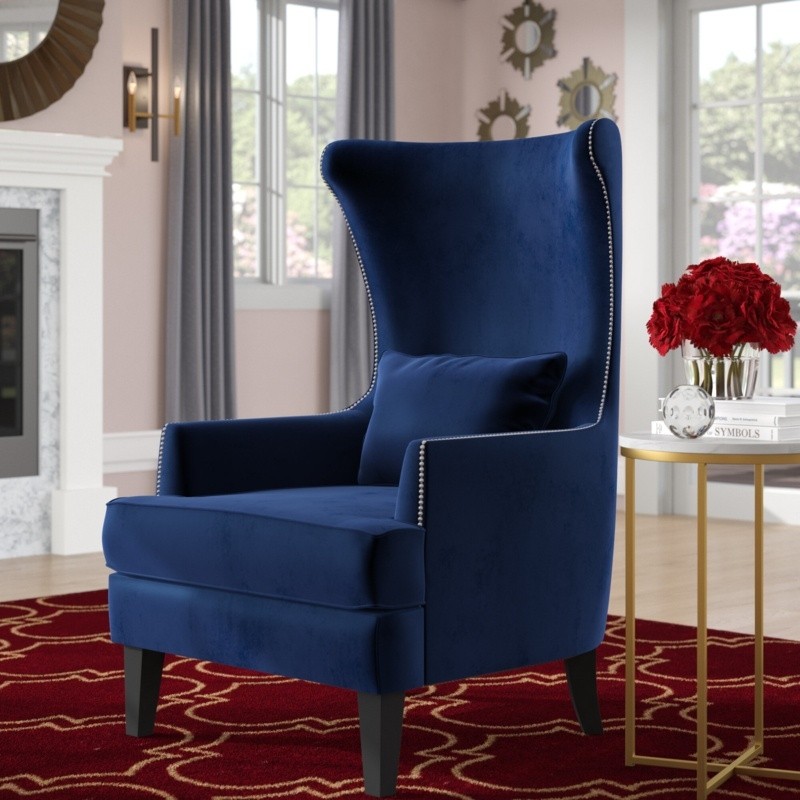 Jacinto 31" Wide Velvet Wingback Chair