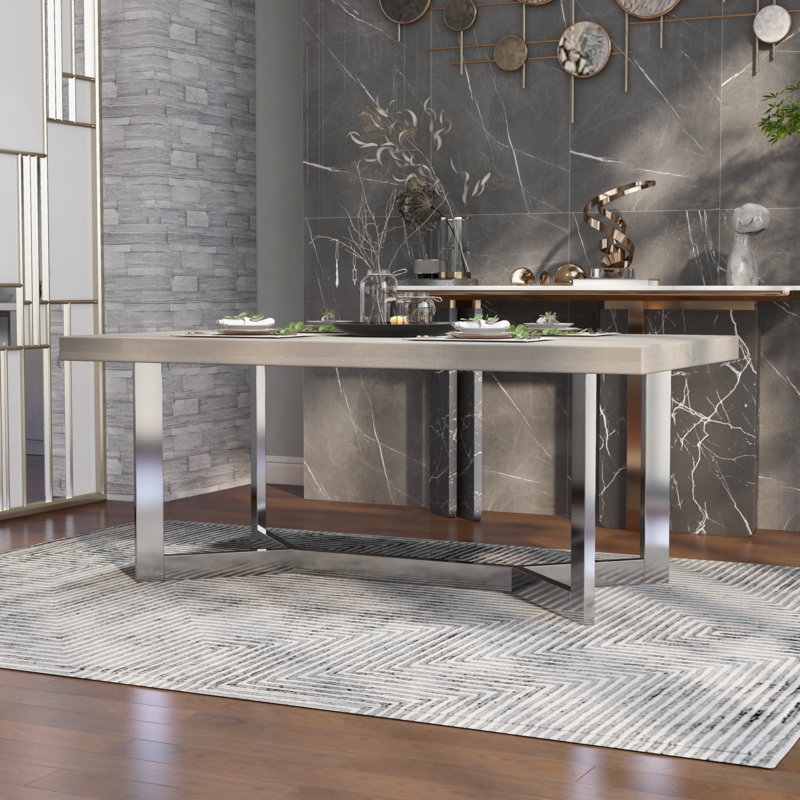 Contemporary Two-Tone Dining Table