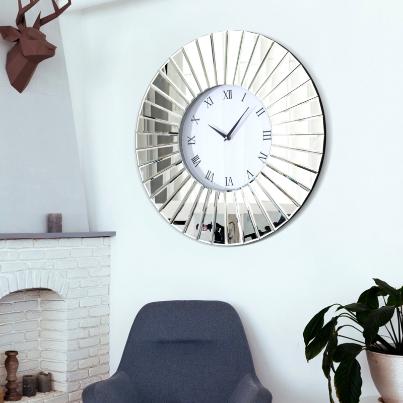 Modern Mirrored Wall Clock