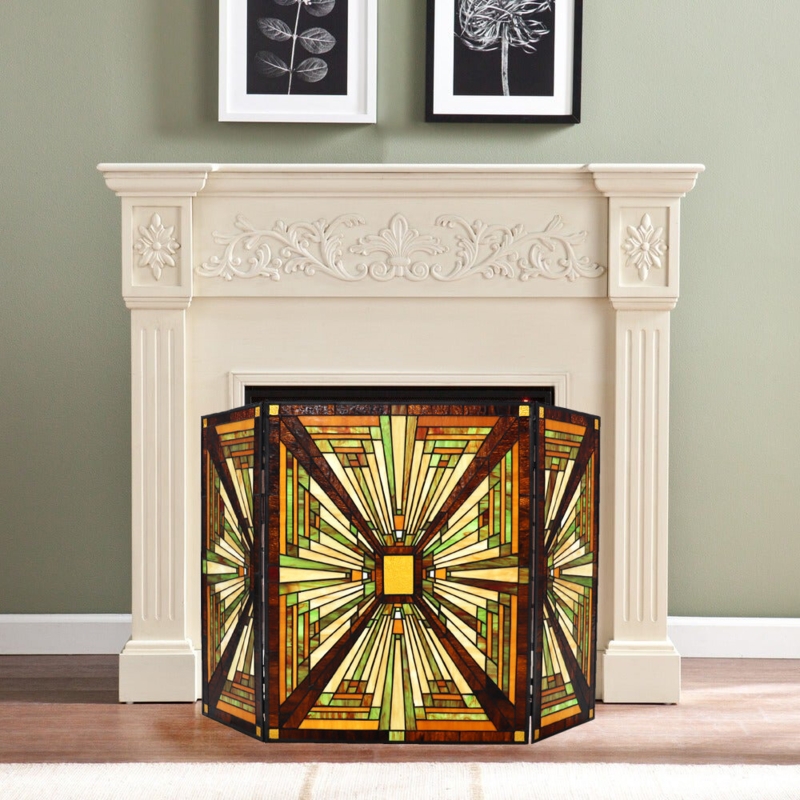 Tiffany-Style Fireplace Screen