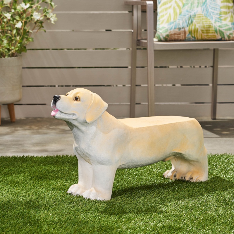 Charming Labrador Dog-Shaped Concrete Bench
