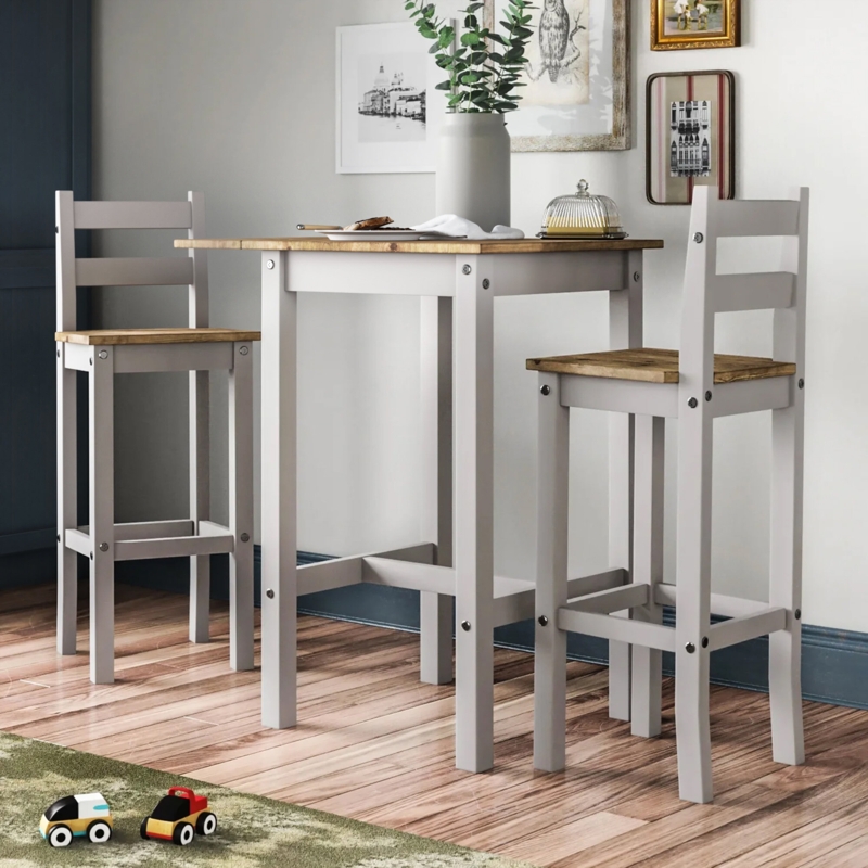 3-Piece Counter Height Dining Set with Drop Leaf