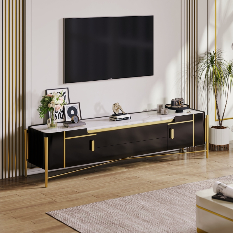 Nordic Marble TV Stand with Storage
