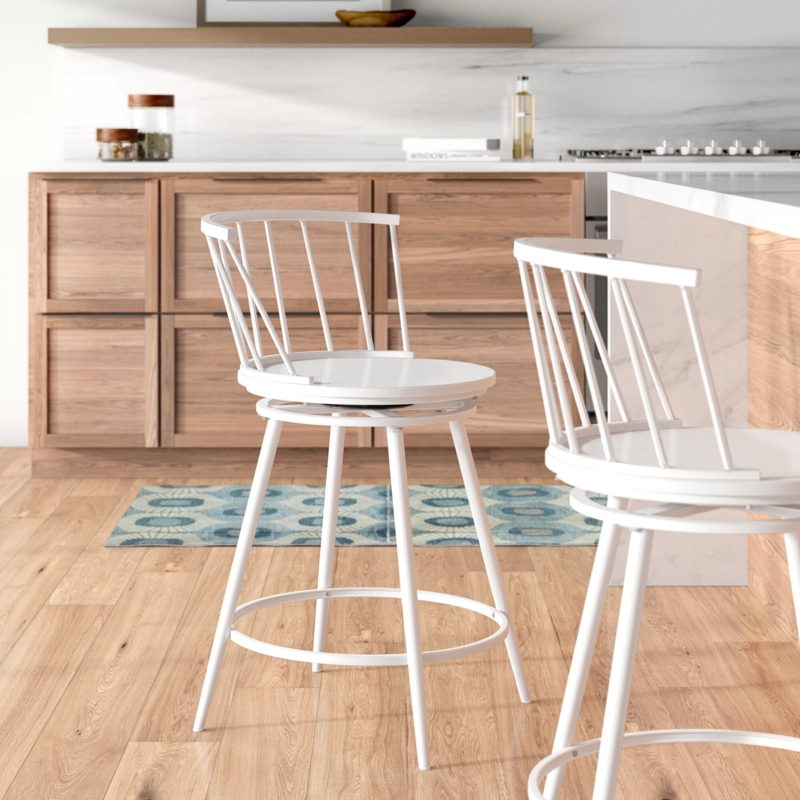Modern Low-Back Iron Counter Stools