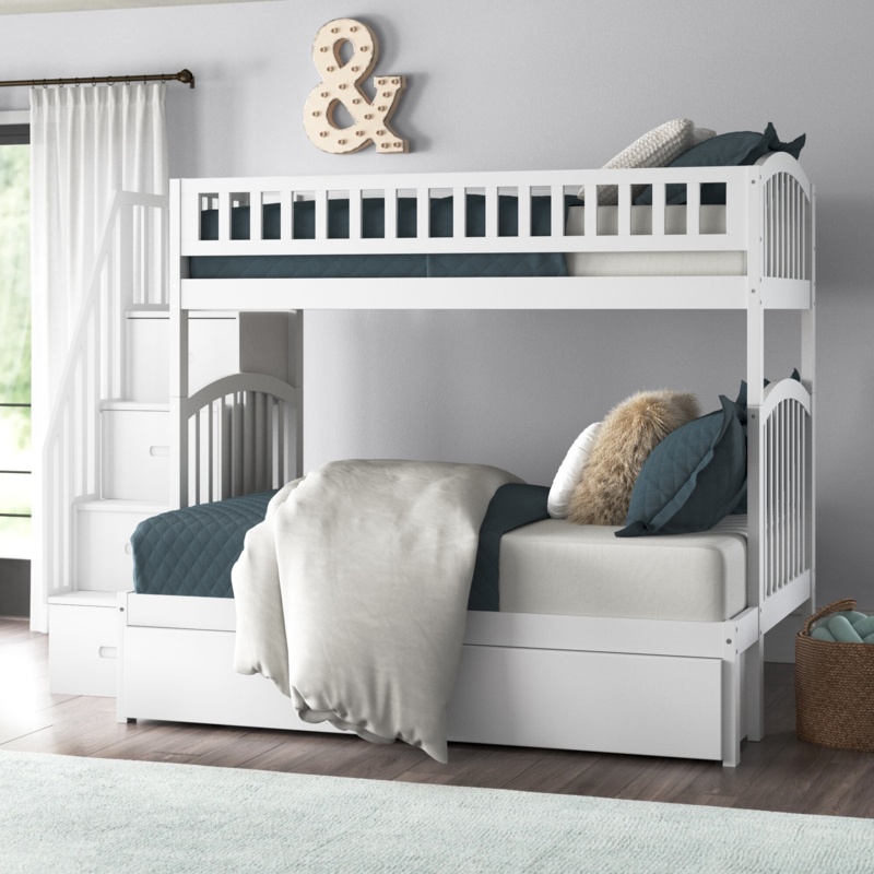 Jones 4 Drawer Solid Wood Standard Bunk Bed with Trundle by Greyleigh™ Baby & Kids