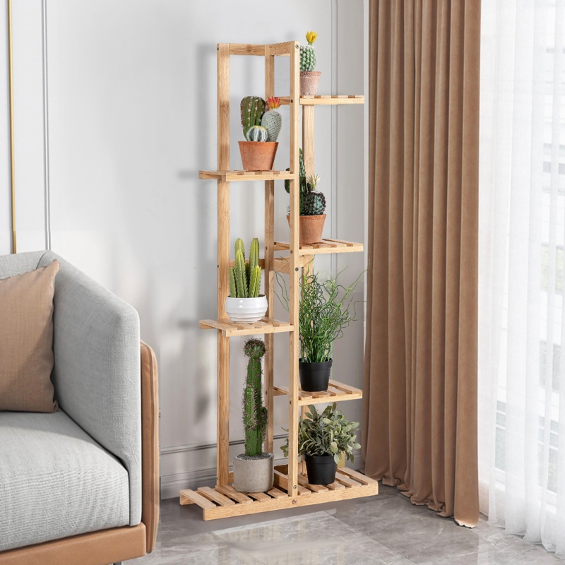 6-Tier Bamboo Plant Shelf