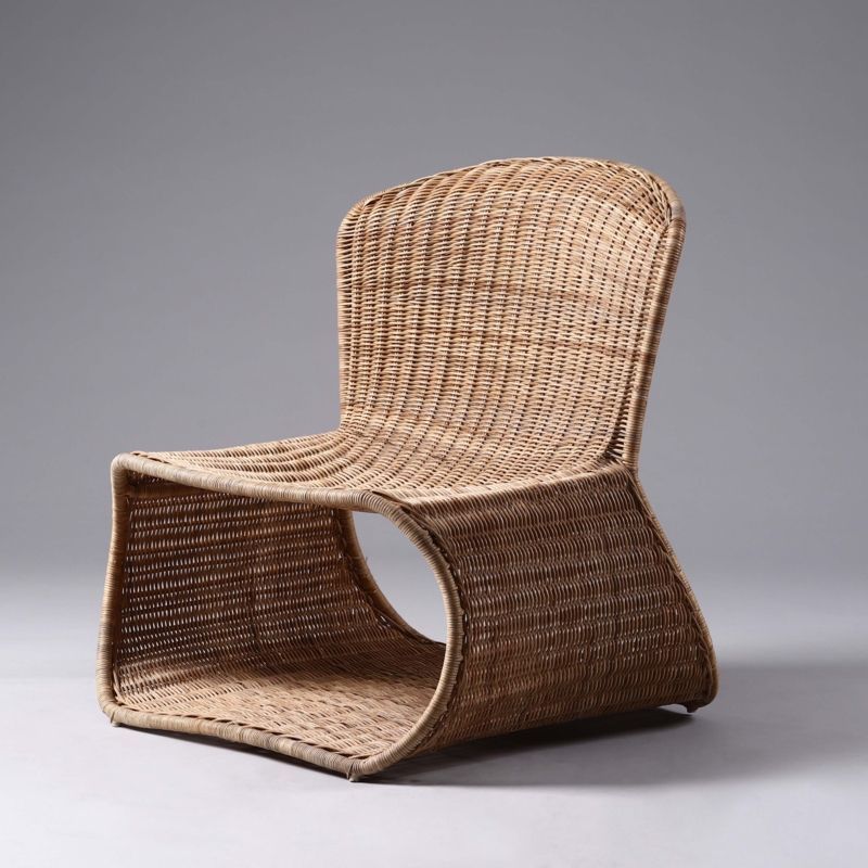 Woven Wicker Lounge Chair