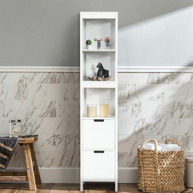 High Storage Cabinet with Drawers and Shelves