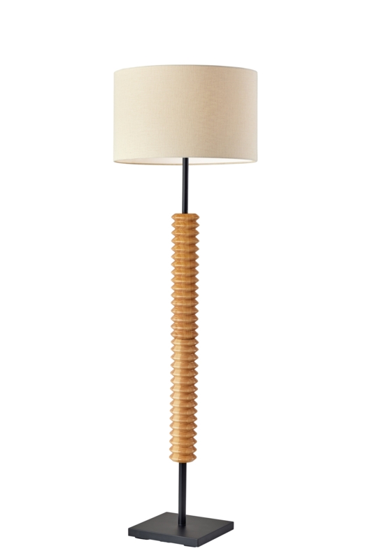 Judith Floor Lamp with Wooden Accent