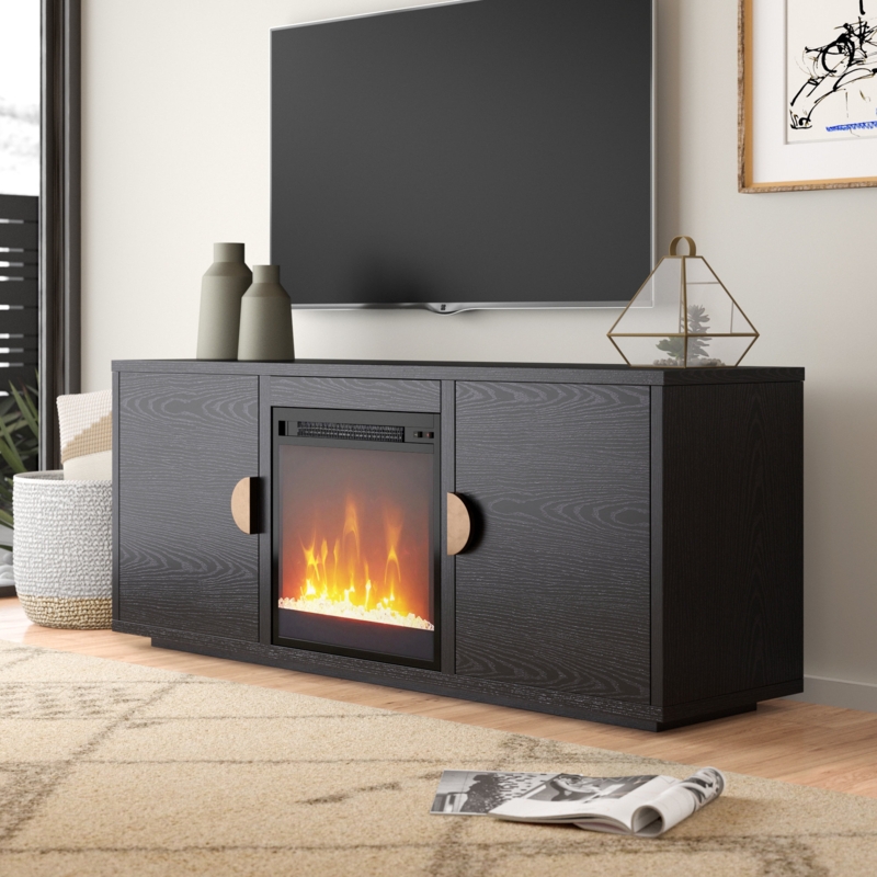 TV Stand with Electric Fireplace and Storage