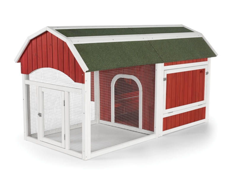 Red Barn Chicken Coop with Protected Run