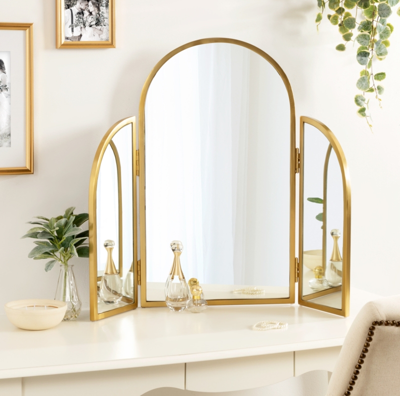 Tri-Fold Arch Mirror with Versatile Design