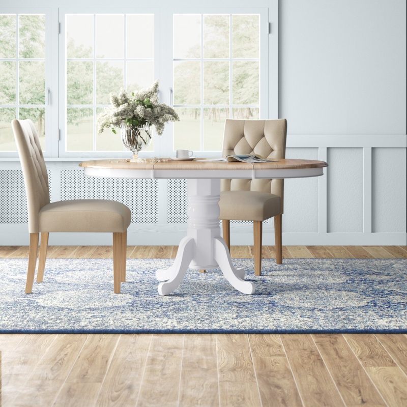 Kaneshiro Extendable Solid Oak Pedestal Dining Table