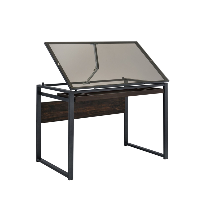 Drafting Office Desk with Adjustable Glass Top
