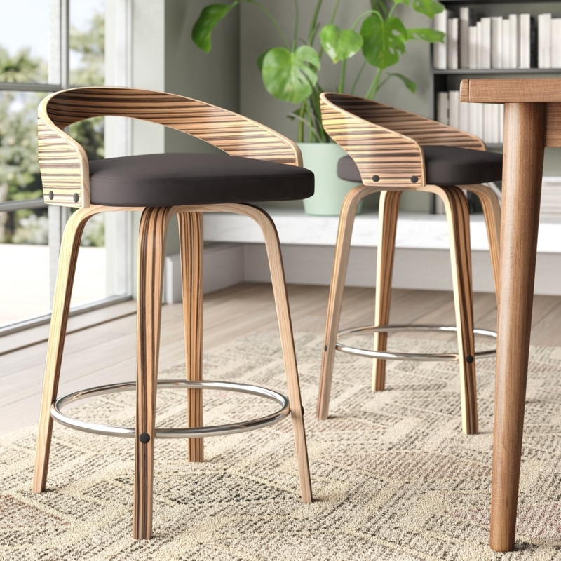 Curved Low Back Swivel Stool