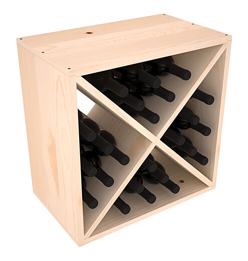 24-Bottle Pine Wine Storage Cube