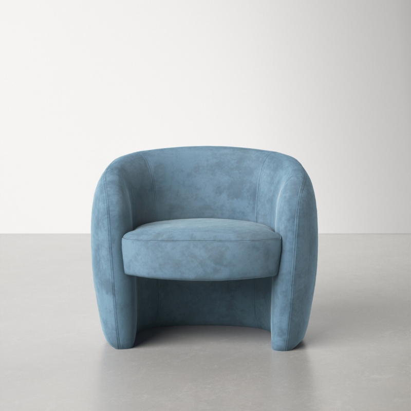 35" W Polyester Barrel Chair