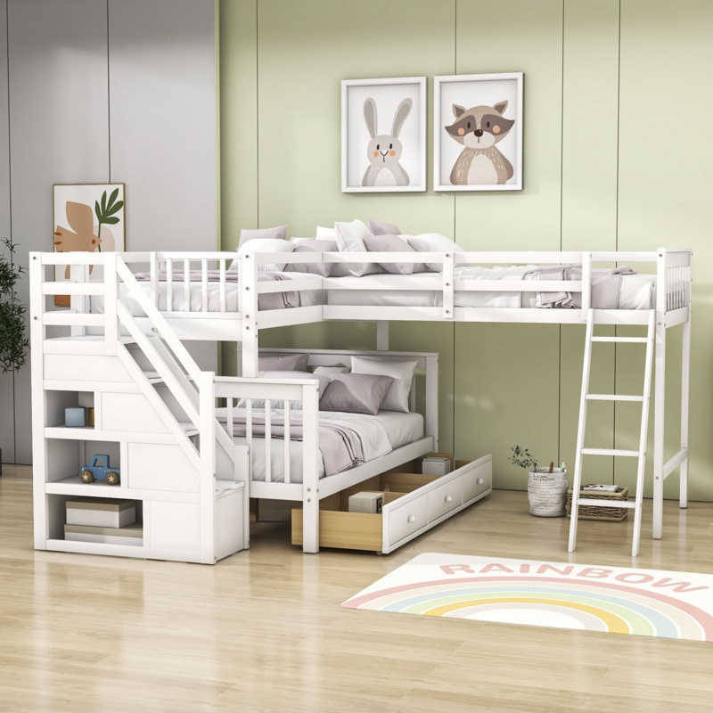 Multifunctional Bunk Bed with Storage