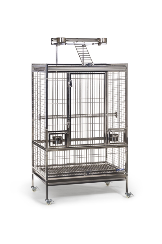 Stainless Steel Play Top Bird Cage with Wheels