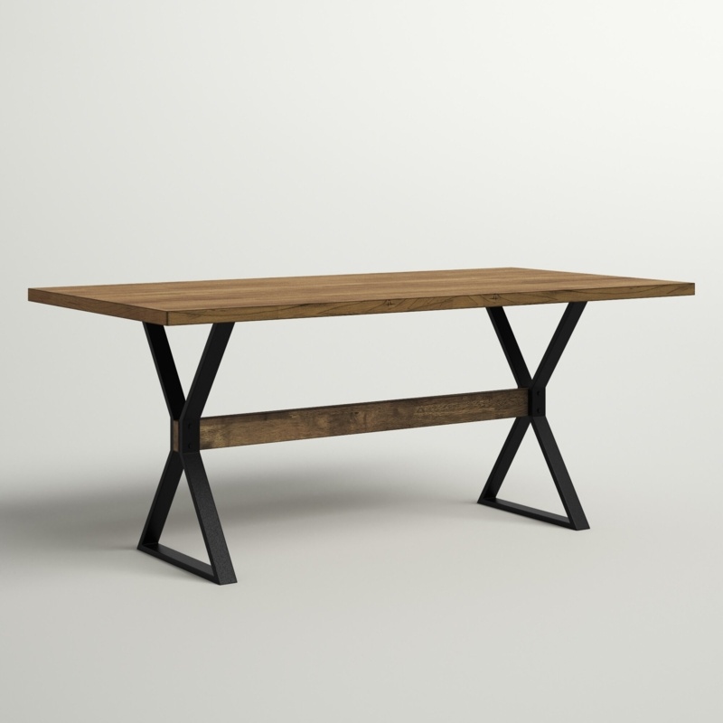 Mixed Material X-Leg Dining Table