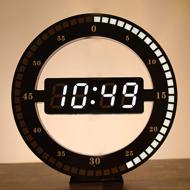 Modern LED Wall Clock with Adjustable Display