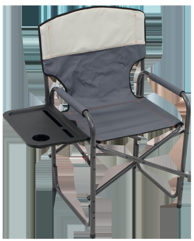 Oversized Steel Camp Chair with Fold-out Table