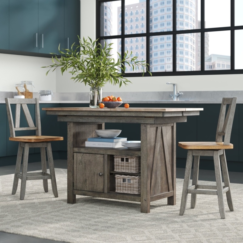 Keswick 54'' Wide Rolling Kitchen Island Set