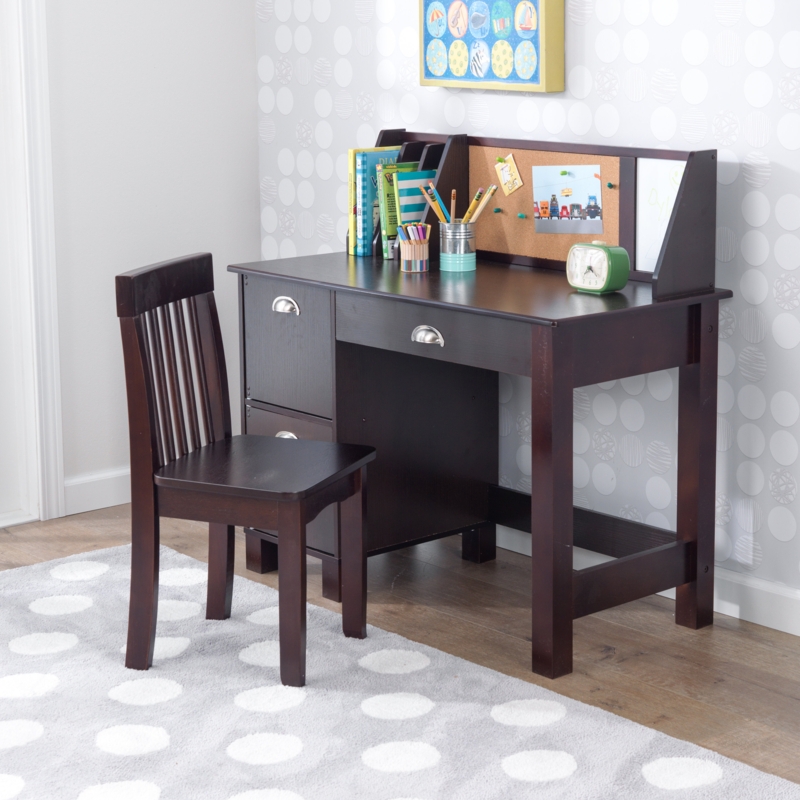 Kids 35.75" Writing Desk with Hutch and Chair Set