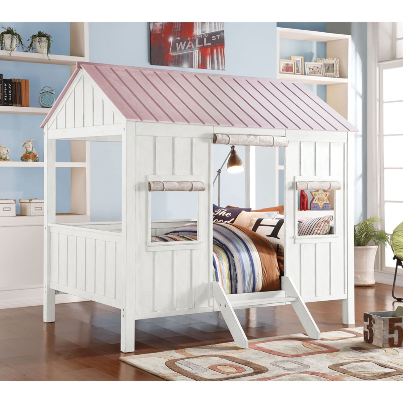 Full Size Whimsical Bed with Pink Roof Top