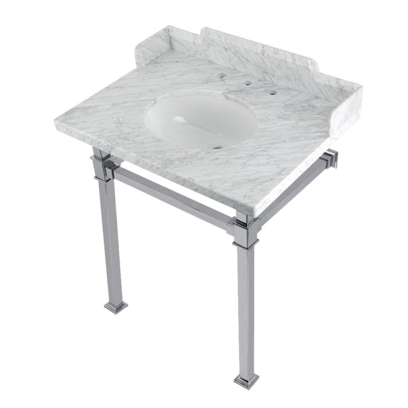 Carrara Marble Console Sink Set