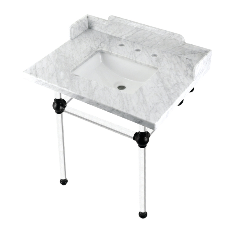 Carrara Marble Console Sink Set