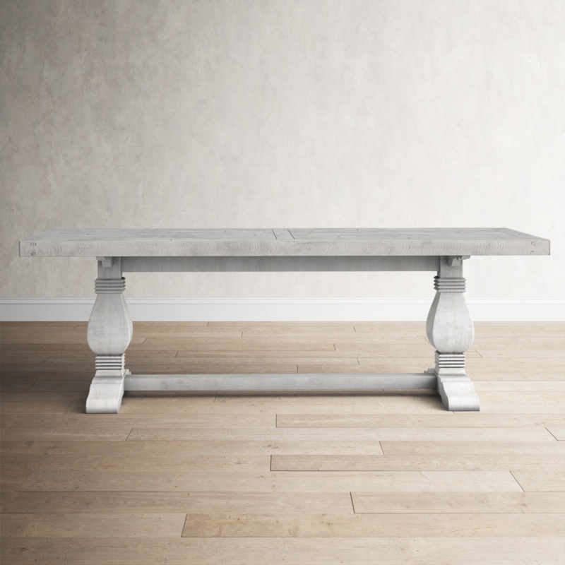Rustic Rectangular Dining Table with Trestle Base