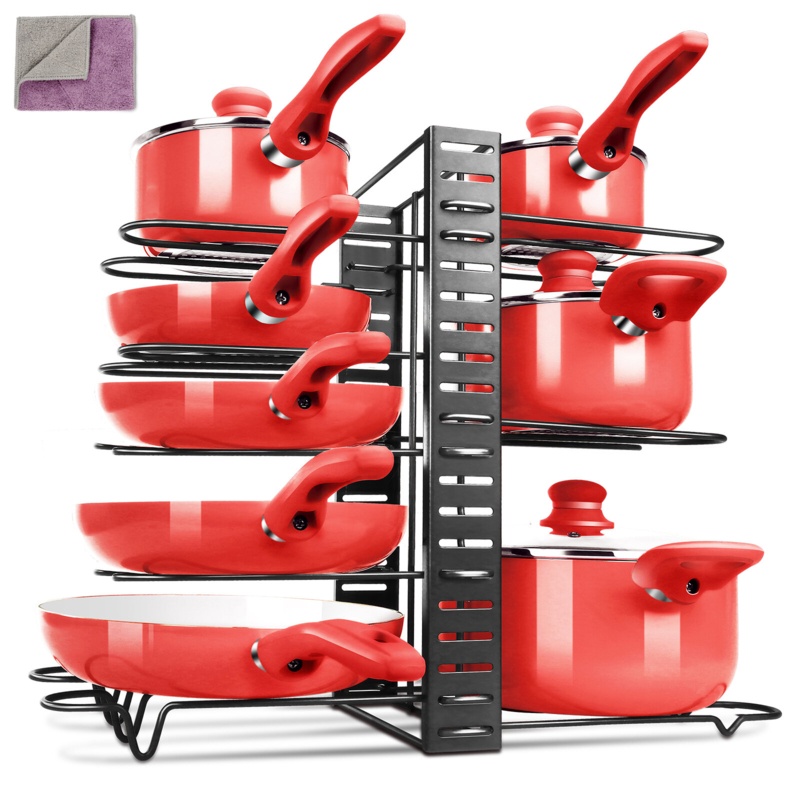Kitchen Pot Lid Rack, Multipurpose Storage Rack For Kitchen Organization And Storage