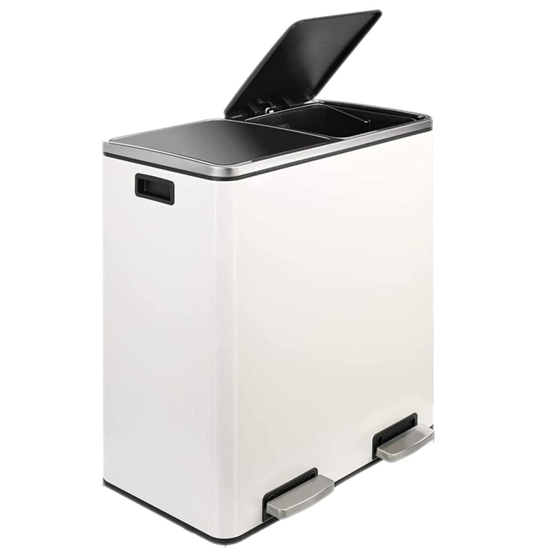 Kitchen Stainless Steel 16 Gallon Step On Trash Can