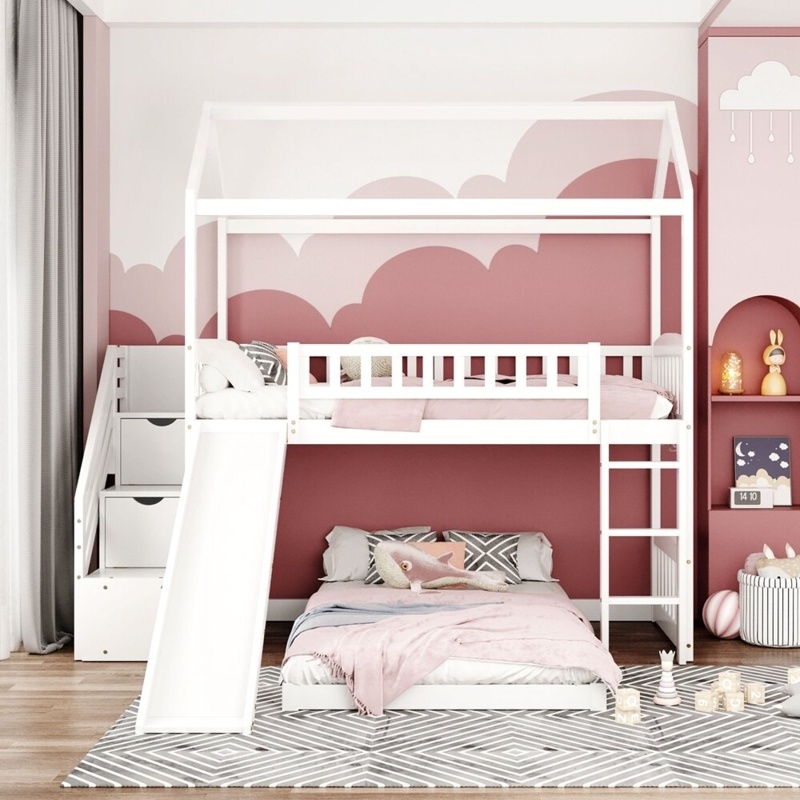 Klein Twin Over Twin 2 Drawer Solid Wood Standard Bunk Bed by Harper Orchard