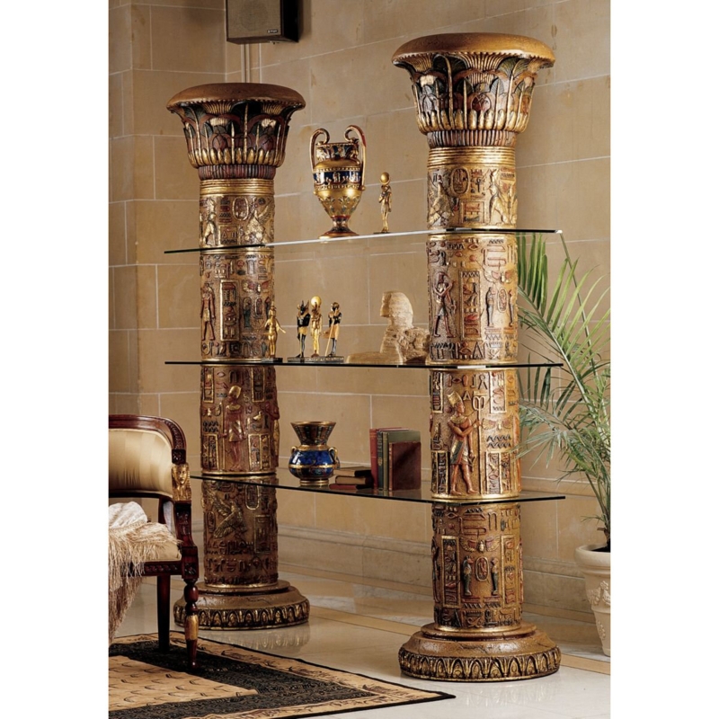 Egyptian Luxor Column Glass Shelf