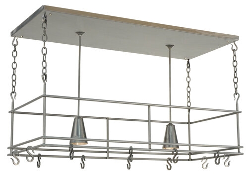Linear Lighted Pot Rack with Spotlights