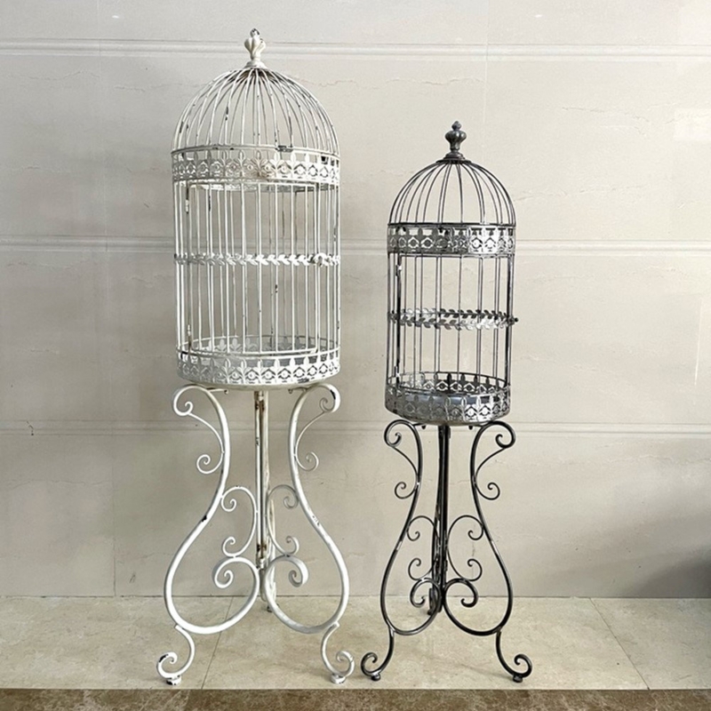 Set of 2 Kubra Style Metal Birdcage Decorations