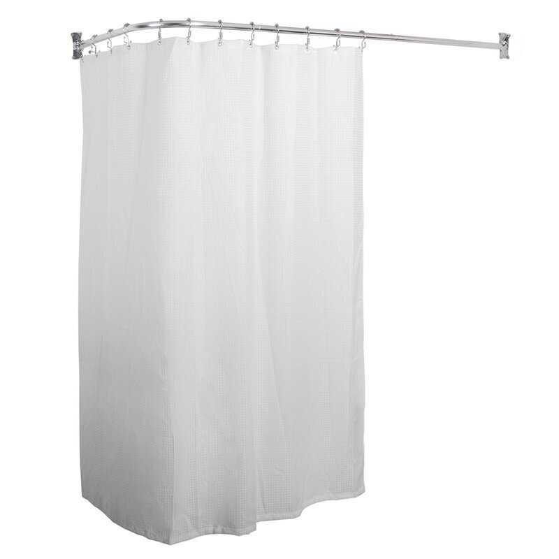L shaped rounded shower curtain rod