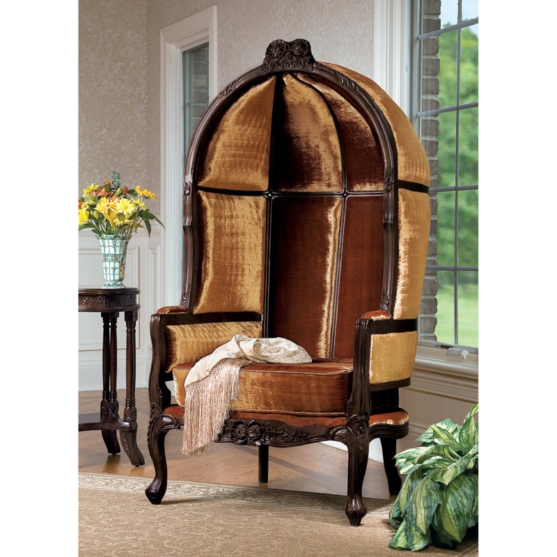 Victorian Gold Velvet Upholstered Chair