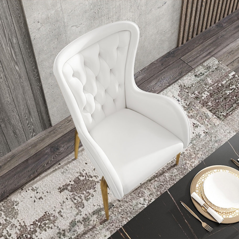 Capri Leather Dining Chair with Titanium Legs