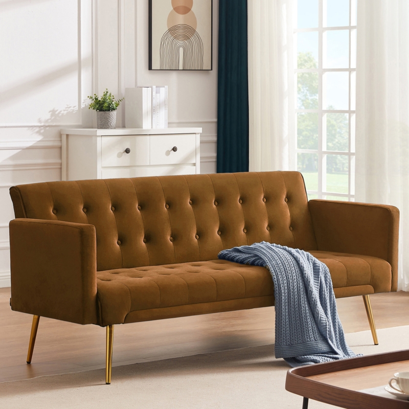Sleek Sleeper Sofa with Lounger