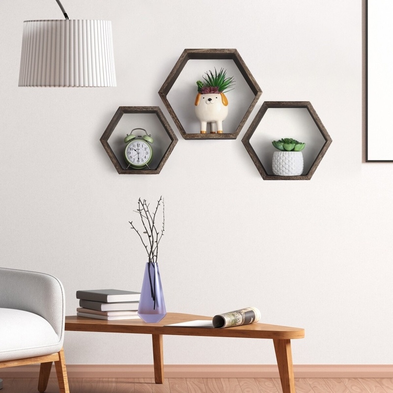 Honeycomb Wall Hanging Shelf Set