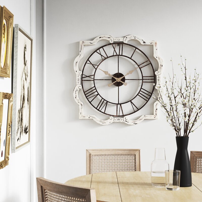 Large and Square Wall Clock With Softened Shape