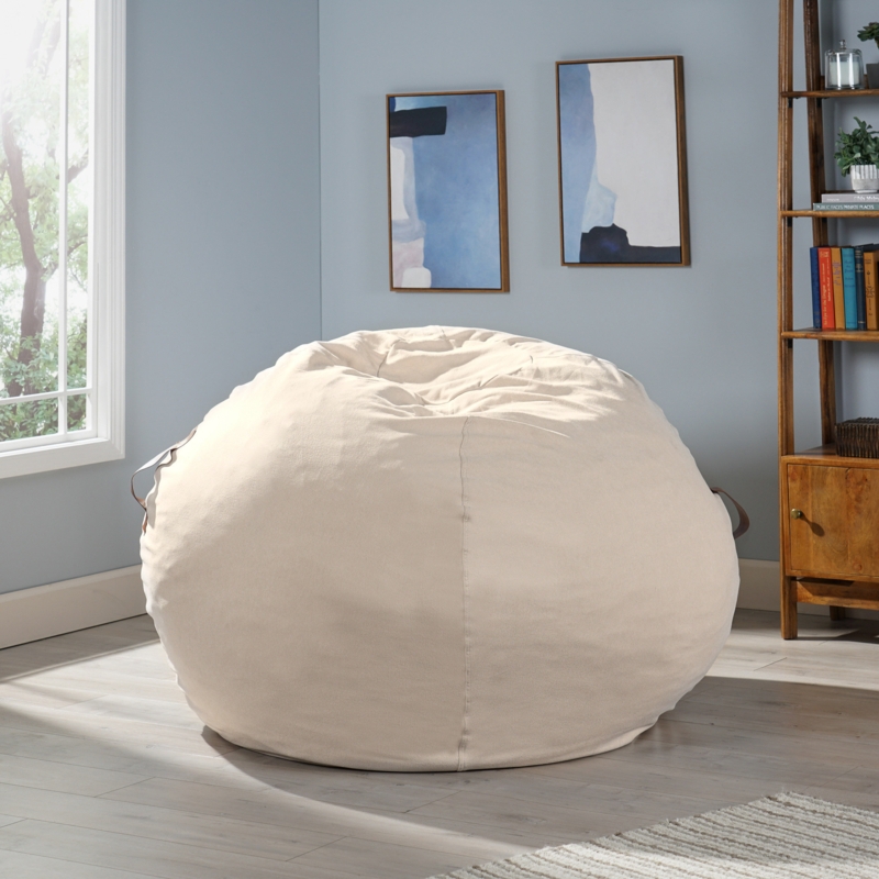 Contemporary Bean Bag with Iron Frame and Handles
