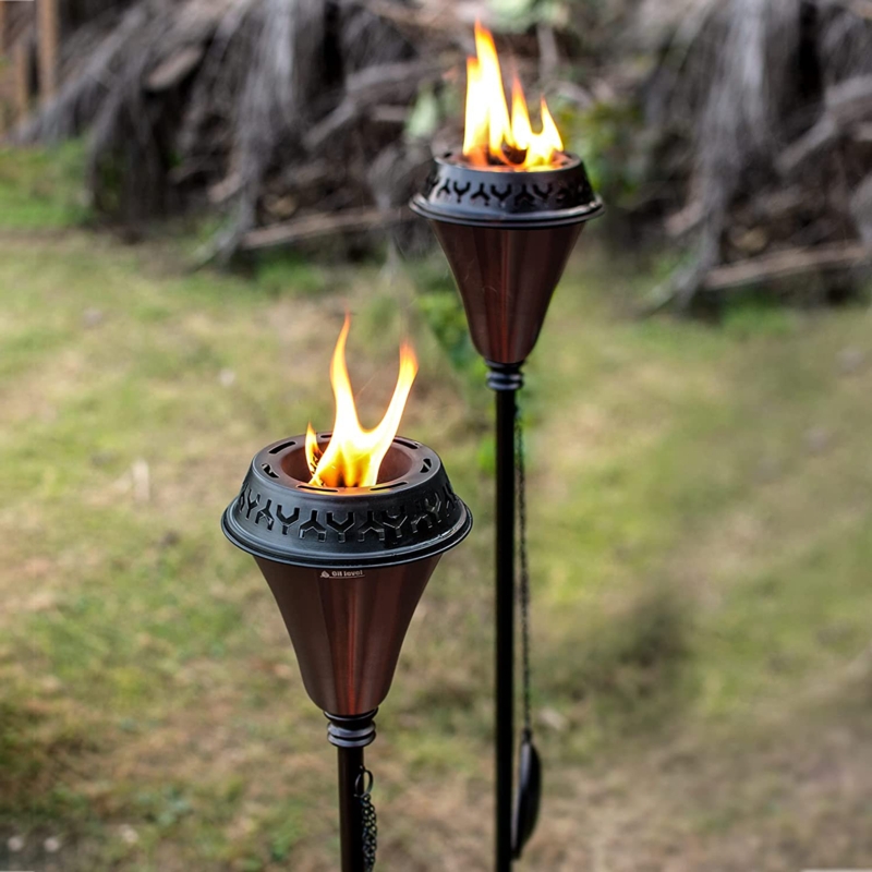 Set of 2 Large Flame Garden Torches