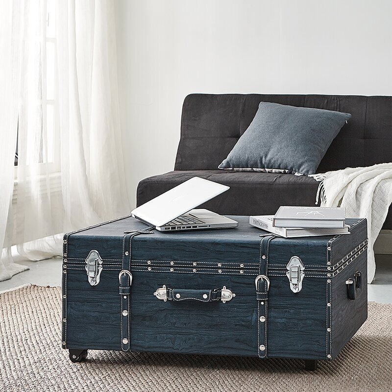 Large sized wooden coffee table trunk