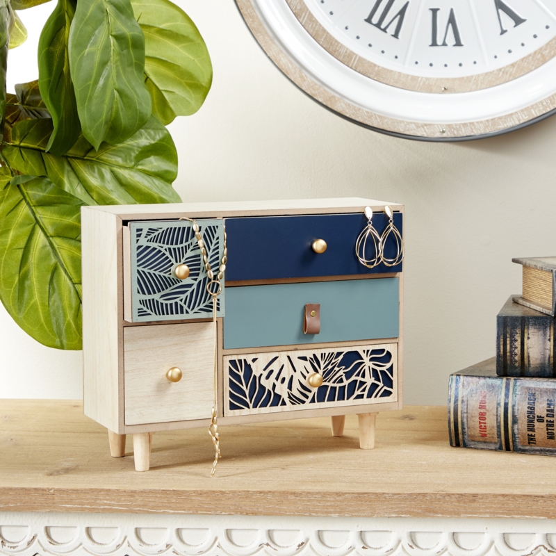 Botanical Whimsical Jewelry Box with Drawers