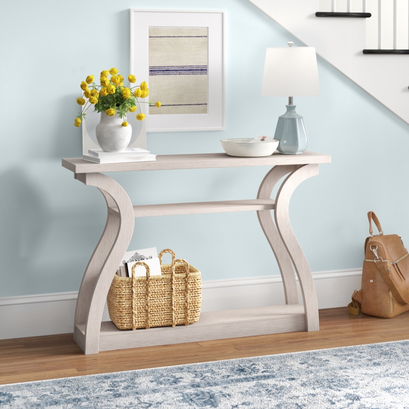 Architectural Console Table with Shelf