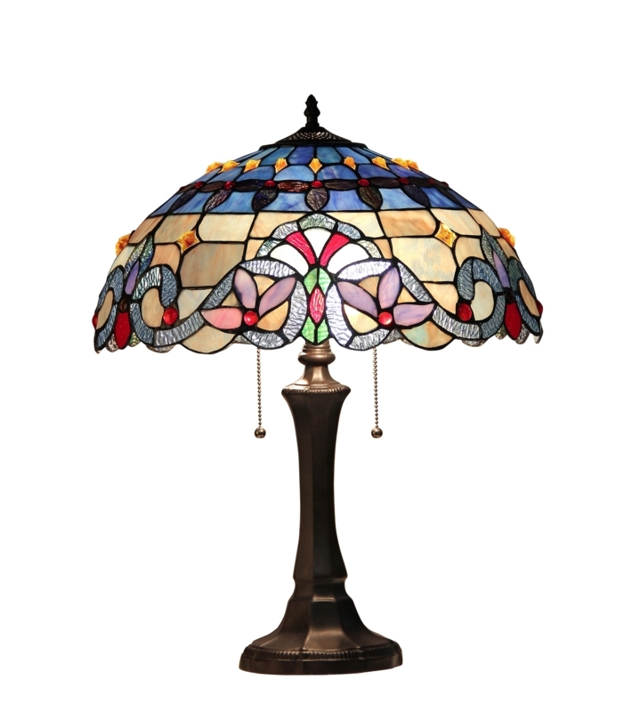 Eye-catching 22" Table Lamp with Tiffany-style Shade